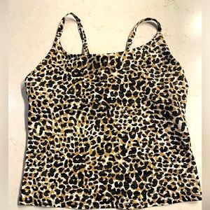 Outdoor voices cheetah print workout top, small
